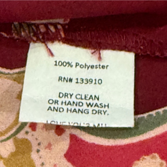 Show Me Your Mumu Womens Maroon Floral Bell Sleeve Sheer Blouse Button Large L - Picture 4 of 5